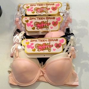 2Pks Teen Bras By Sweet n Sassy Size Small/30A, Total of 4Bra's